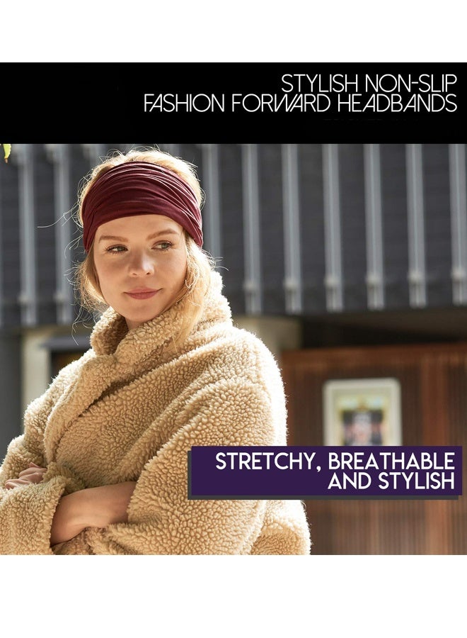 Five Piece Women's Wide Brim Turban Head Covers Anti Slip Sweat Absorbent Hats Ideal for Sports Under Hats Hairstyles and Daily Wear Abaya Accessories - Image 5