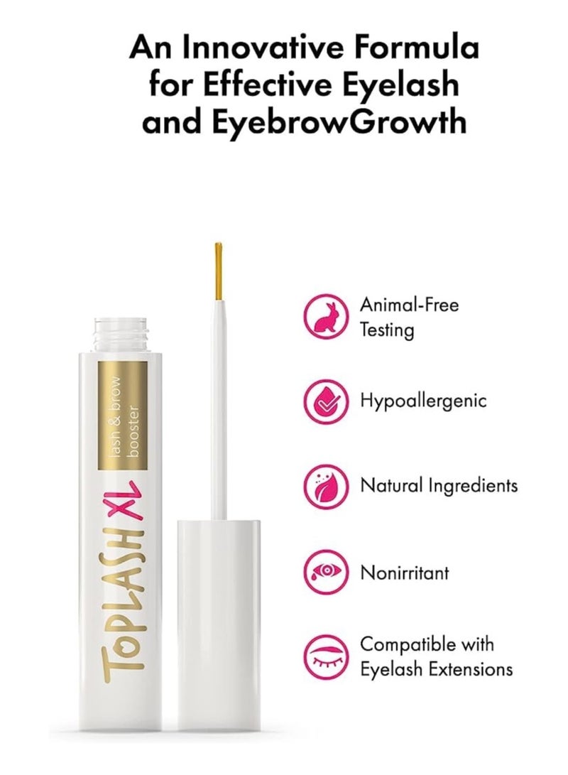 توبلاش - معزز الرموش والحواجب XL، سيروم نمو مع مُحسِّن الرموش والحواجب، يُعزز نمو الرموش بشكل أقوى وأكثر كثافة وصحة مع مستخلصات نباتية وببتيدات - 0.2 أونصة سائلة (6 مل) - Image 3