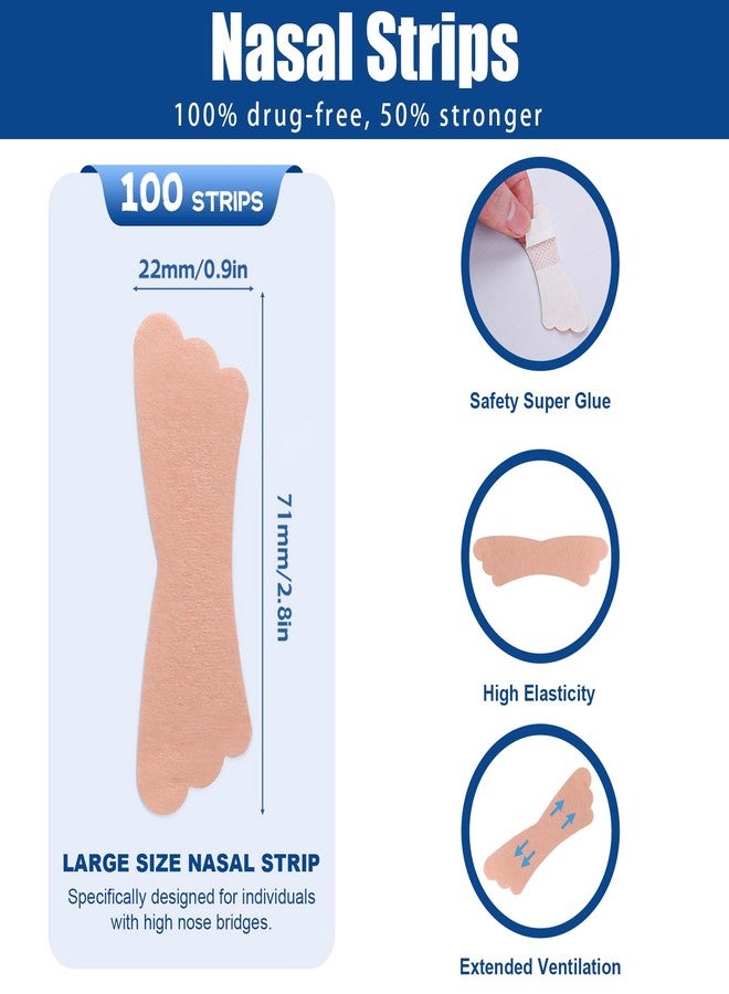 UPMOSTEK 100Pcs Nasal Strips for Snoring, Extra Strength Nose Strips Breathing, Nose Tape for Sports and Sleep, Anti Snoring Strips Help Stop Snoring and Nasal Congestion Relief - Image 5