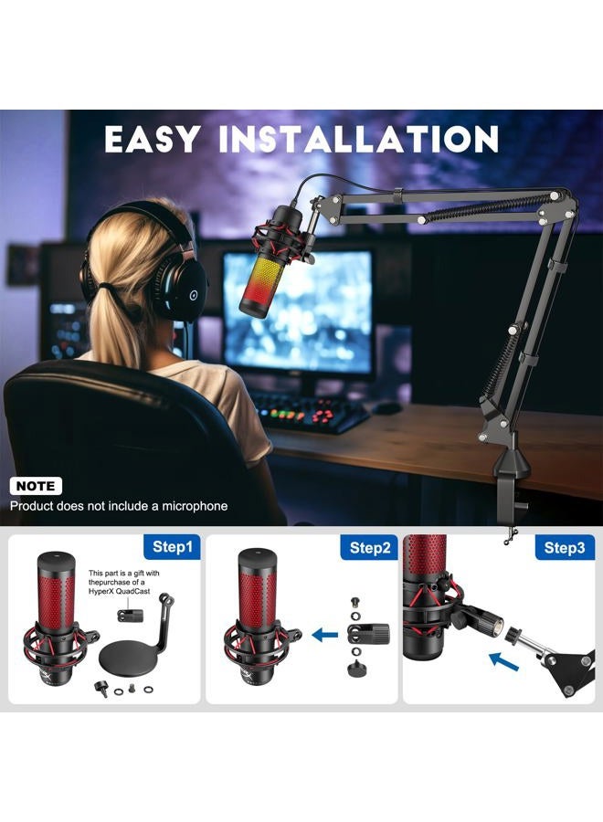 Aokeo Microphone Boom Arm, AK-35 Adjustable Compact Mic Suspension Boom Scissor Arm Stand For Blue Yeti,Snowball iCE, HyperX QuadCast,SoloCast,Elgato Wave,Etc - Image 2