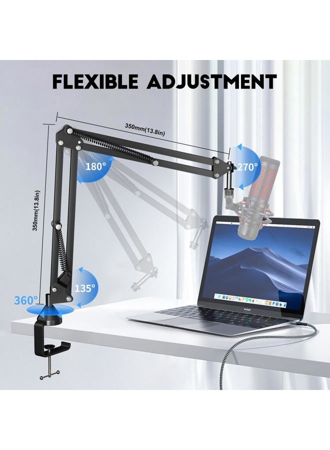 Aokeo Microphone Boom Arm, AK-35 Adjustable Compact Mic Suspension Boom Scissor Arm Stand For Blue Yeti,Snowball iCE, HyperX QuadCast,SoloCast,Elgato Wave,Etc - Image 4