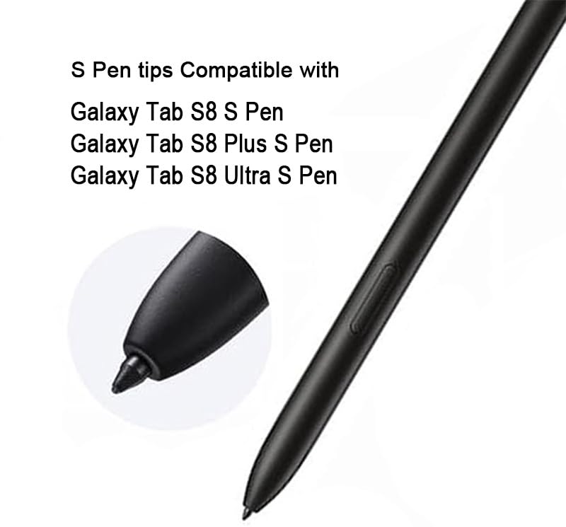 Befzygwk 5 PCS Galaxy Tab S8 S Pen Soft Tips Compatible with Galaxy Tab S8 / Tab S8 Plus/Tab S8 Ultra S Pen Replacement Tips/Nibs with Tools (S8 / S8+/ S8 Ultra Black*5) - Image 2
