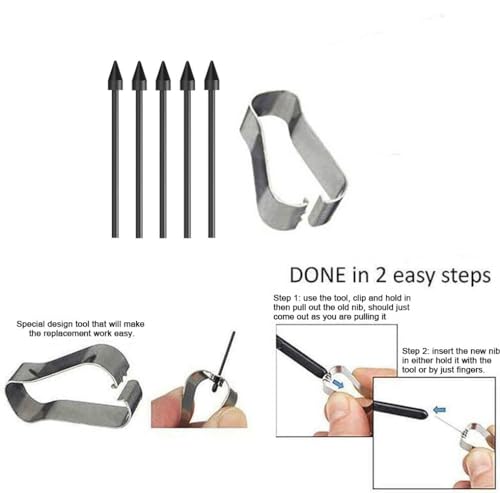 Befzygwk 5 PCS Galaxy Tab S8 S Pen Soft Tips Compatible with Galaxy Tab S8 / Tab S8 Plus/Tab S8 Ultra S Pen Replacement Tips/Nibs with Tools (S8 / S8+/ S8 Ultra Black*5) - Image 5