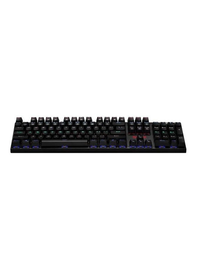Redragon K565 R RUDRA Gaming Mechanical Keyboard - [RED Switch] - Rainbow LED Lighting - English & Arabic Keys - Black - Image 1