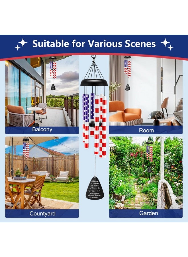 Anpro Wind Chimes For Outside - Patriotic Wind Chimes,Large Aluminium Wind Chime Outdoor W/6 Tuned Tubes, American Flag Unique Wind Chimes,Sympathy Wind Chimes, Memorial Wind Chimes For Loss Of A Loved One  - Image 5