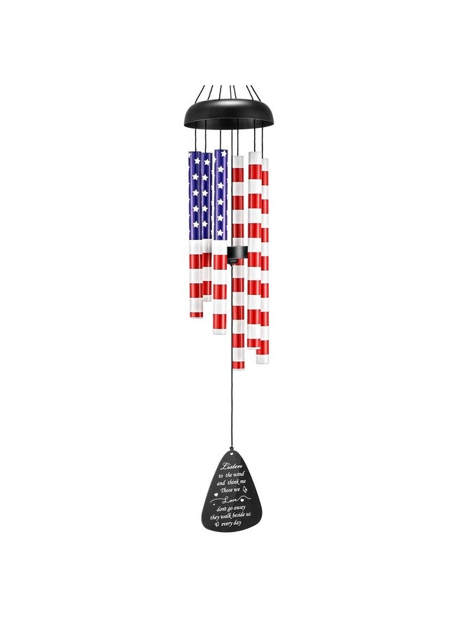 Anpro Wind Chimes For Outside - Patriotic Wind Chimes,Large Aluminium Wind Chime Outdoor W/6 Tuned Tubes, American Flag Unique Wind Chimes,Sympathy Wind Chimes, Memorial Wind Chimes For Loss Of A Loved One  - Image 1