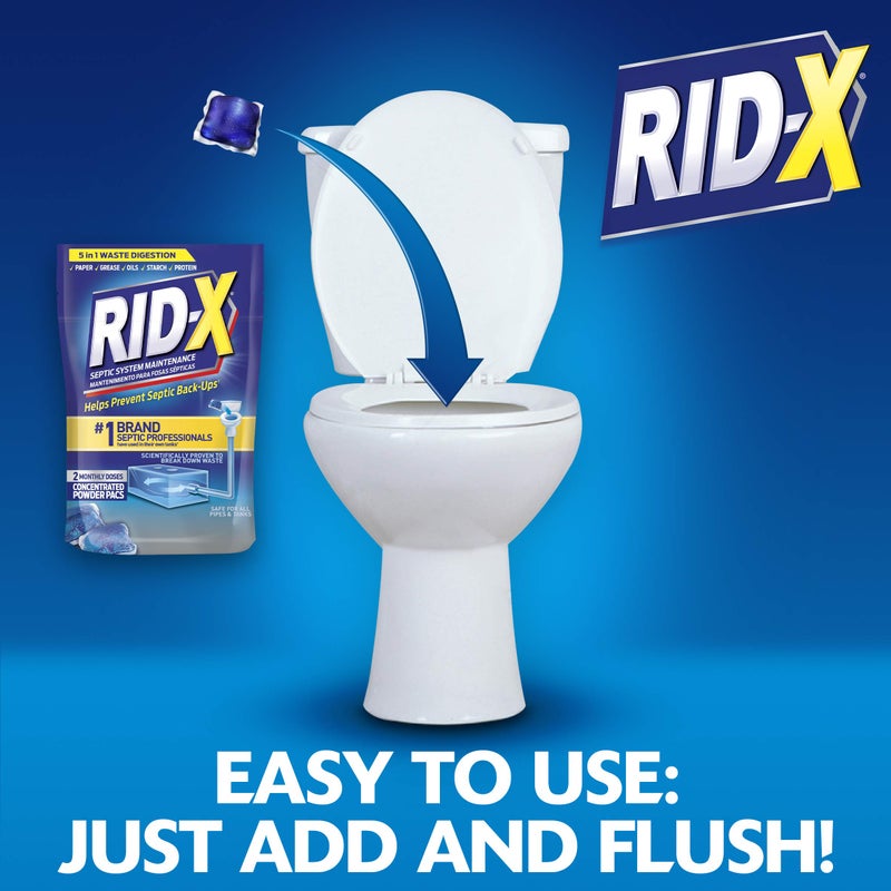 Rid-X Septic System Treatment, Septic Tank Treatment, 3-Monthly Supply Dual Action Septi-Pacs - 3.2 oz - Image 3