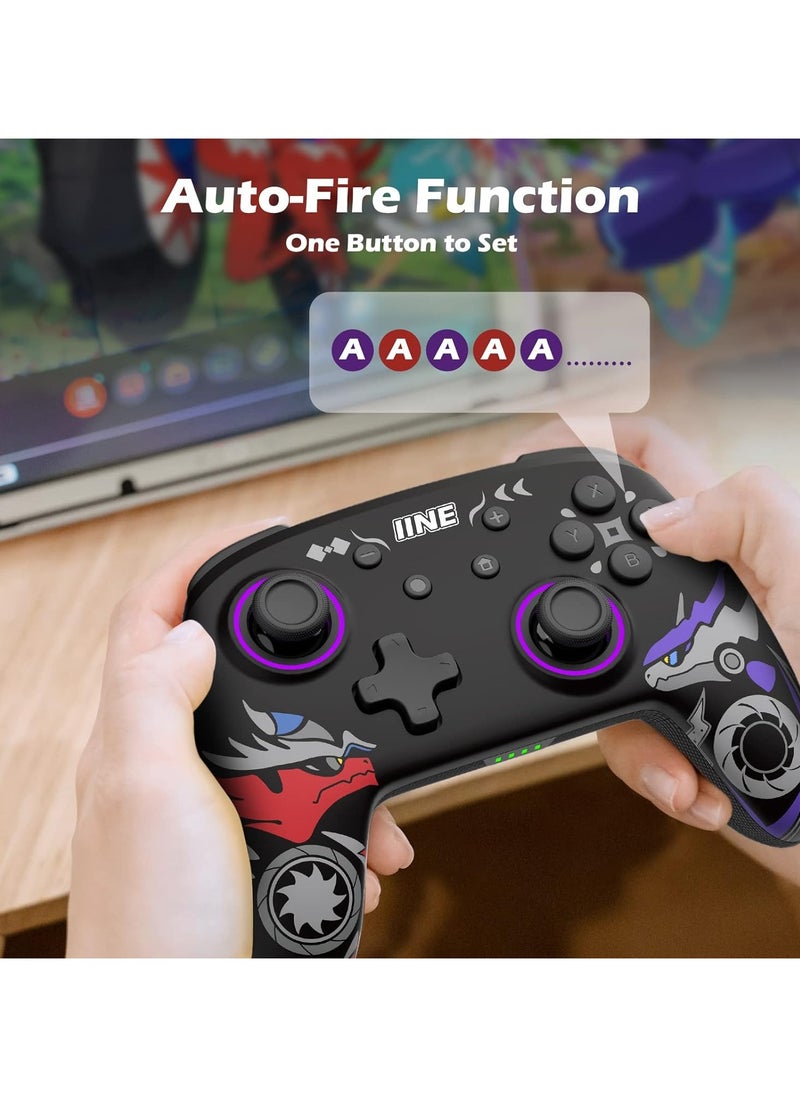 وحدة تحكم لاسلكية من IINE لجهاز نينتندو سويتش، وحدة تحكم Gamepad Switch Pro مع وظيفة NFC/الاستيقاظ/Turbo/الاهتزاز/التحكم في الحركة
