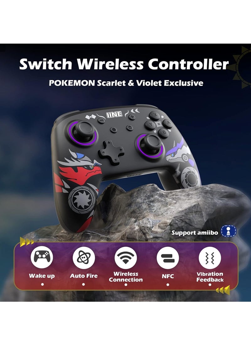 وحدة تحكم لاسلكية من IINE لجهاز نينتندو سويتش، وحدة تحكم Gamepad Switch Pro مع وظيفة NFC/الاستيقاظ/Turbo/الاهتزاز/التحكم في الحركة