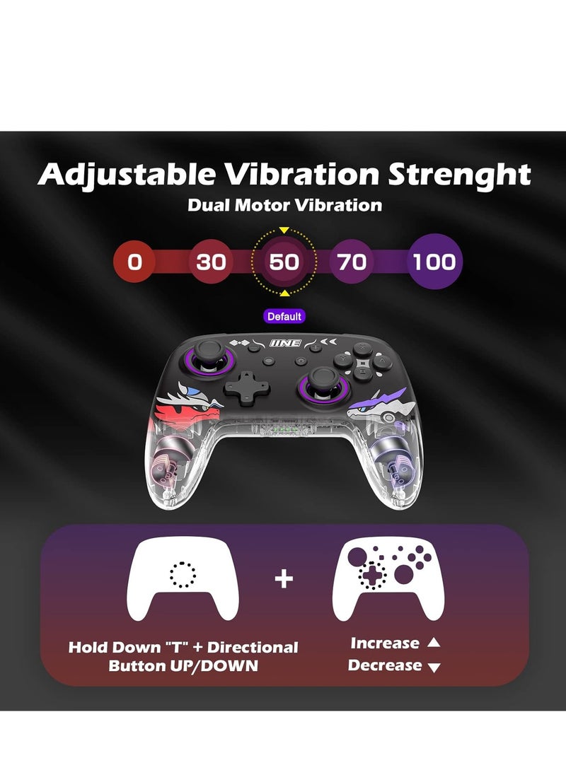 وحدة تحكم لاسلكية من IINE لجهاز نينتندو سويتش، وحدة تحكم Gamepad Switch Pro مع وظيفة NFC/الاستيقاظ/Turbo/الاهتزاز/التحكم في الحركة