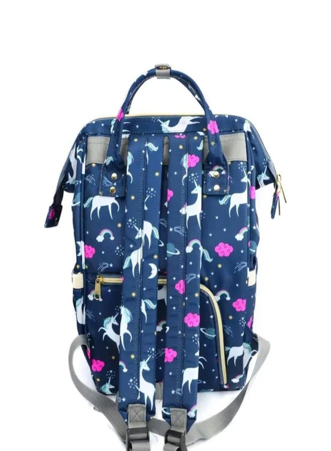 Miracle Moms Diaper Backpack with Insulated Bottle Pocket & Multiple Storage Compartments/Baby Travel Bag product organizer bagpack Printed/Maternity bag (Dark Blue (Unicorn)) - Image 4
