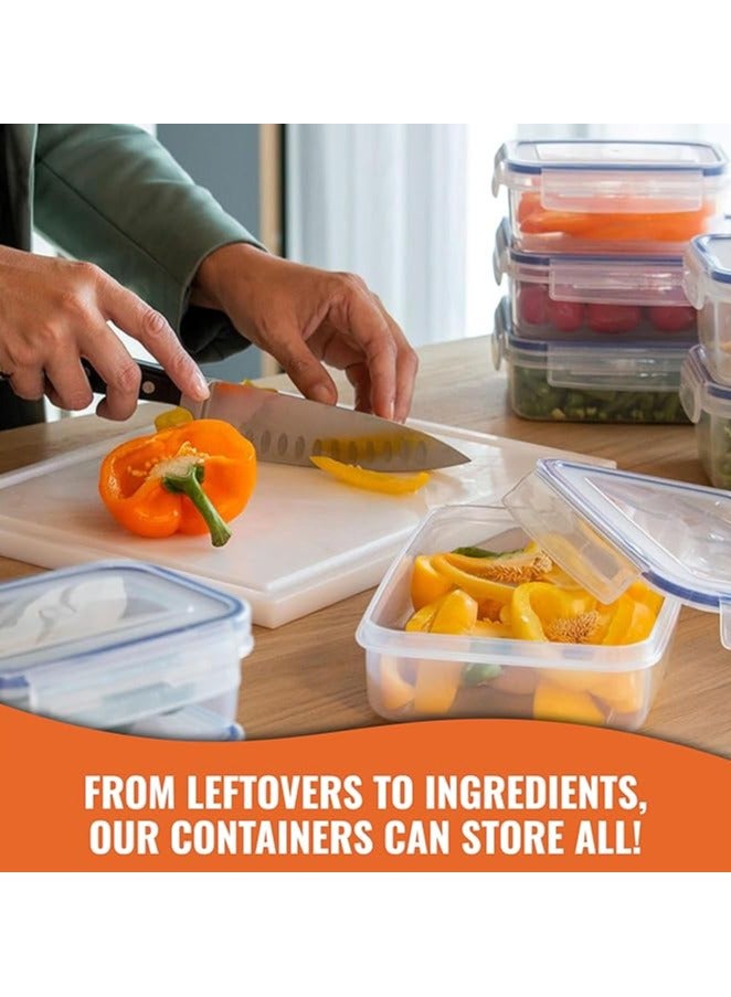 On Mart 3 Pcs Plastic Airtight Food Storage Container Set | Leakproof Rectangle Stackable Clip-Lock Lid Container | Food Box Ideal for Storing Food, Vegetables or Fruits | BPA Free Reusable Meal Prep  Food Container  Lunch Box, Microwave | Freezer & Dishwasher Safe Kitchen Storage Box | Organizers (Small / Medium / large) - Image 3