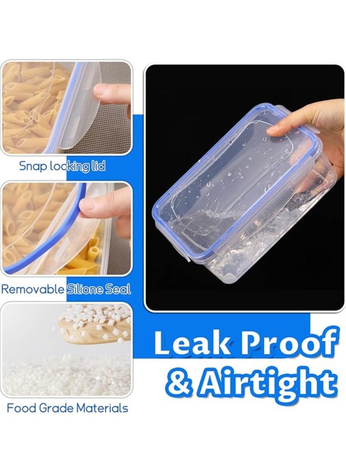 On Mart 3 Pcs Plastic Airtight Food Storage Container Set | Leakproof Rectangle Stackable Clip-Lock Lid Container | Food Box Ideal for Storing Food, Vegetables or Fruits | BPA Free Reusable Meal Prep  Food Container  Lunch Box, Microwave | Freezer & Dishwasher Safe Kitchen Storage Box | Organizers (Small / Medium / large) - Image 5