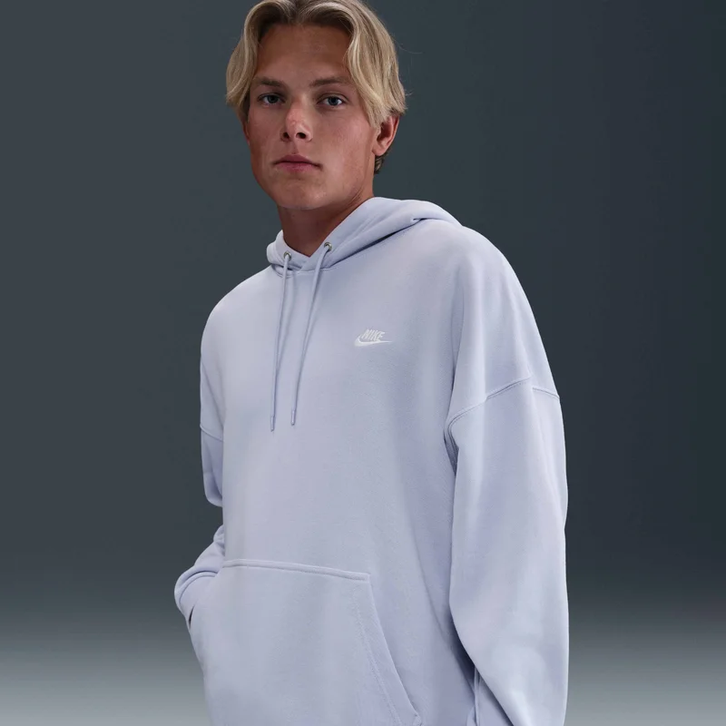 Nike Grey Men's Club Fleece Oversized Hoodie for Men | Best Price UAE
