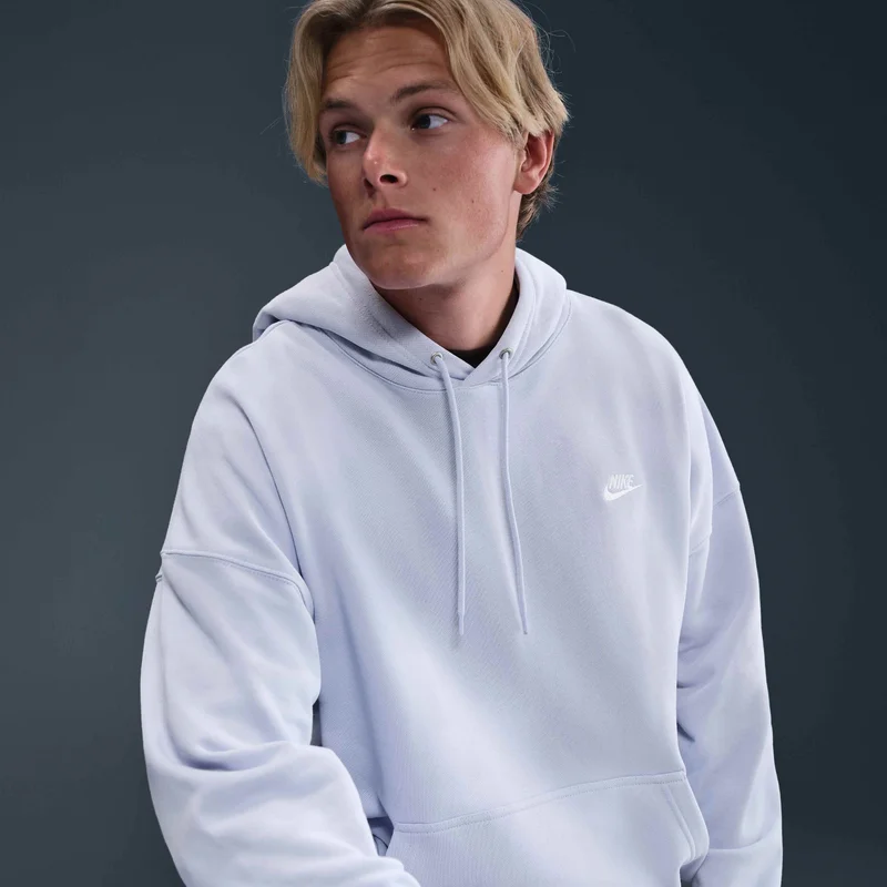 Nike Grey Men's Club Fleece Oversized Hoodie for Men | Best Price UAE