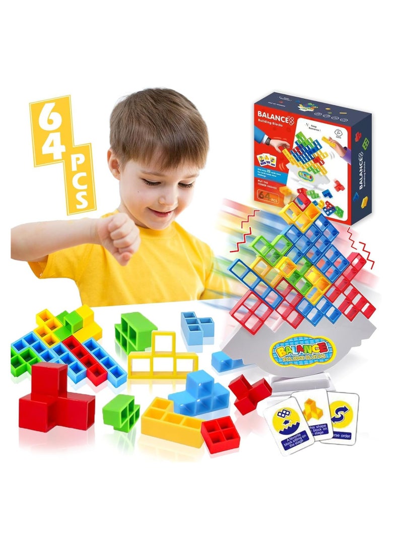 بريميفي 64 قطعة من لعبة موازنة التراص برج تيترا - Image 1