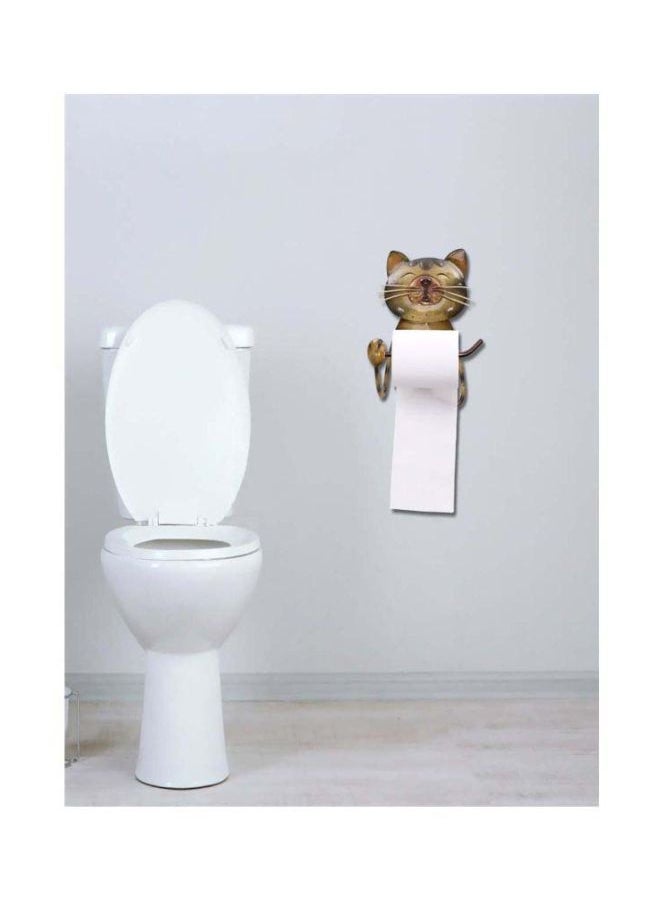 NIBEMINENT Qiangtie Tooarts Cat Shaped Paper Towel Holder Brown/Yellow One Size  - Image 2