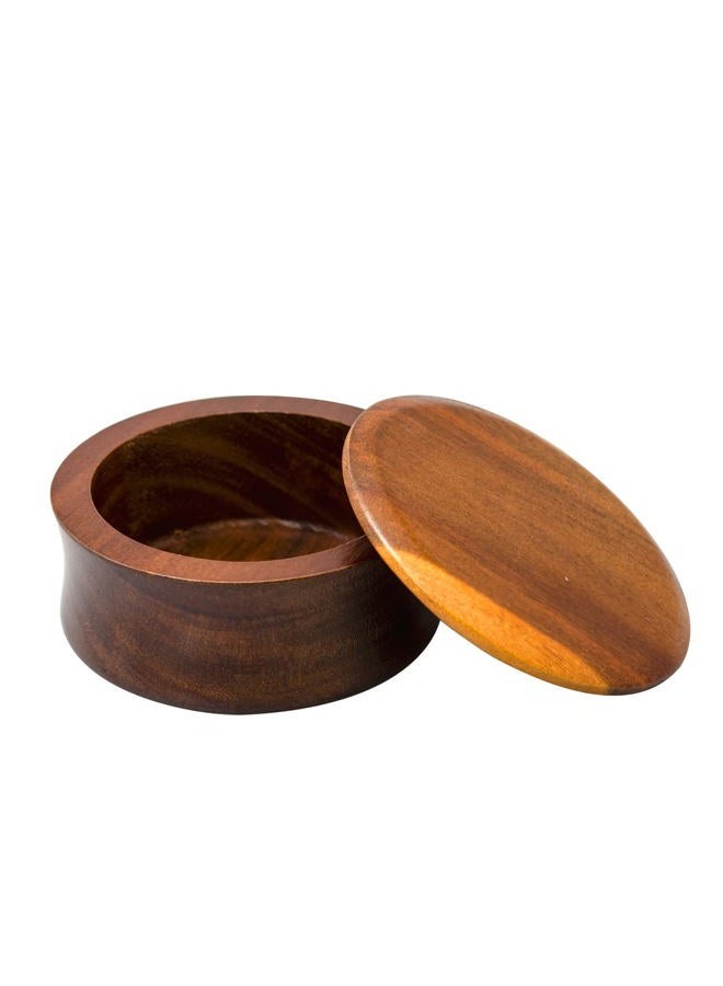 Grandslam Wooden Shaving Bowl with Lid Shaving Soap Bowl for Men Easy to Lather Fits Wet Shaving - Image 1
