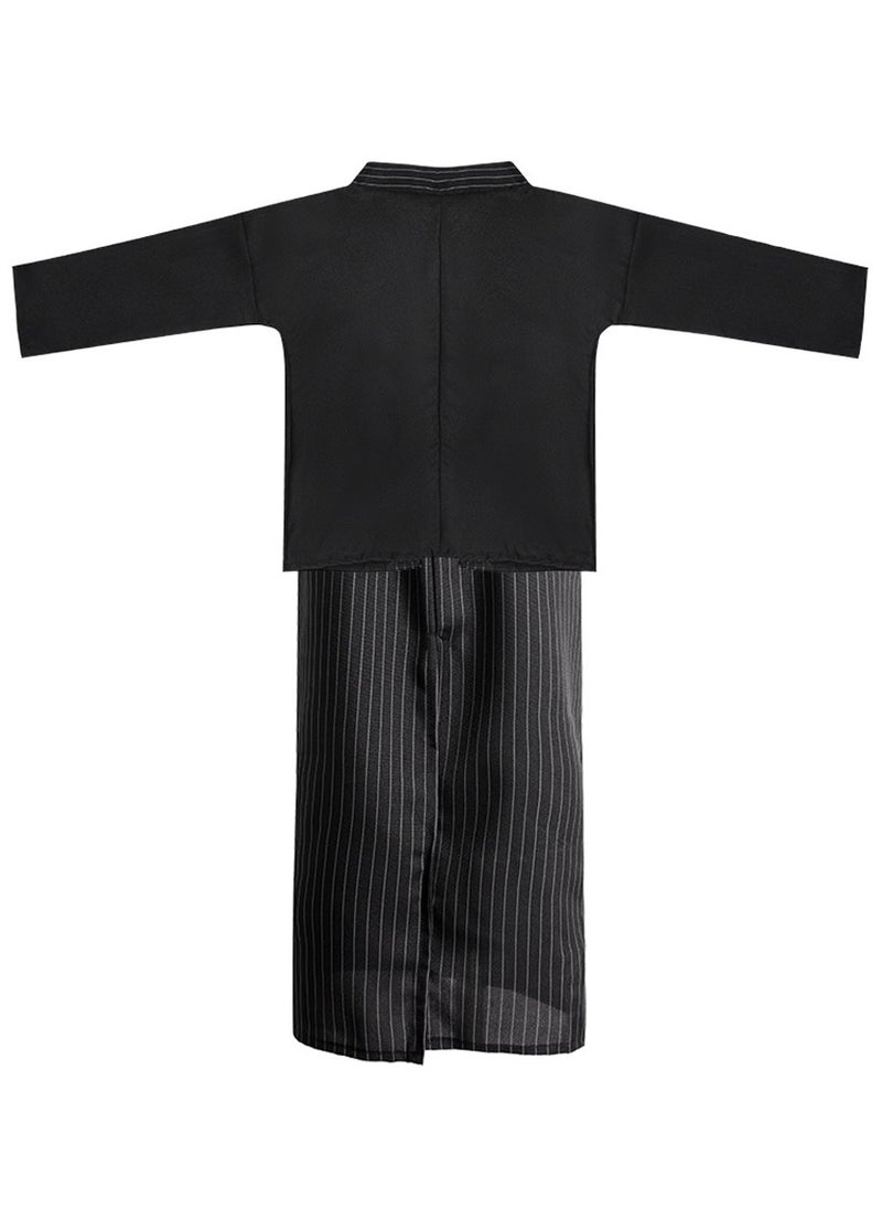 Al Aoyama Al Aoyama boys japanese kimono, children japanese black samurai costume cosplay role play costume  - Image 3