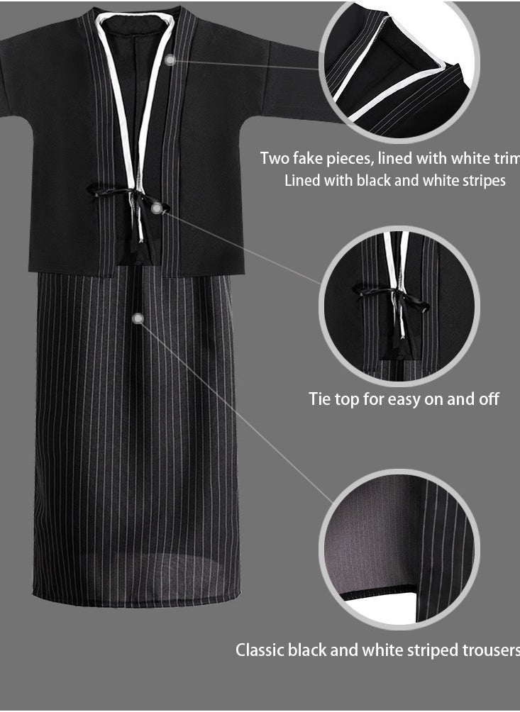 Al Aoyama Al Aoyama boys japanese kimono, children japanese black samurai costume cosplay role play costume  - Image 4