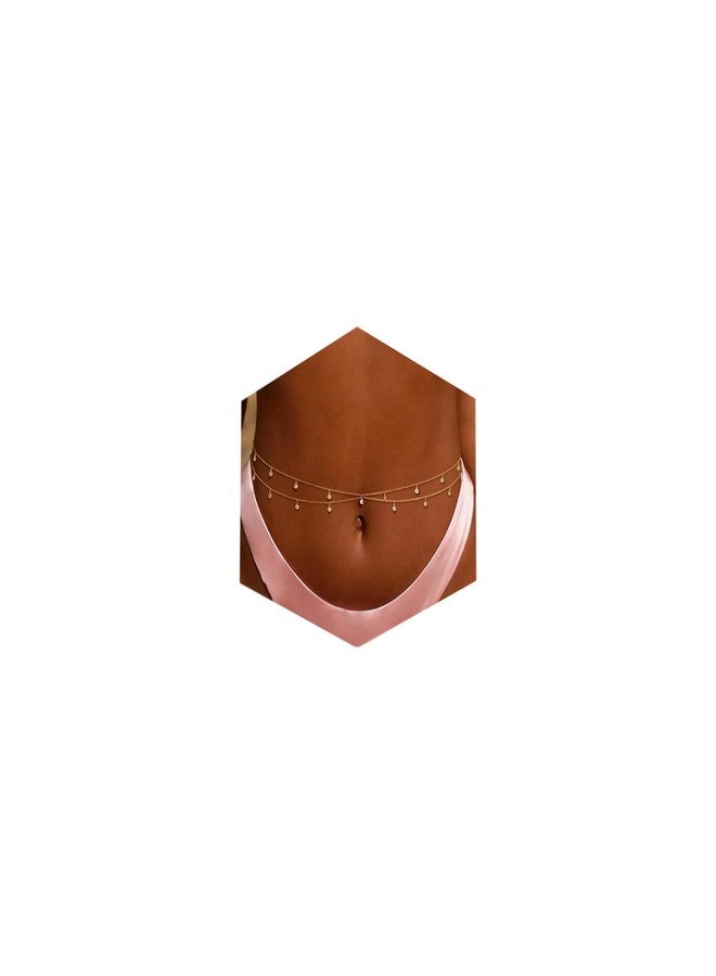 Longita Belly Chain Gold Waist Chain for Women Waist Stomach Jewelry Women Gold Belly Chains for Dress Rhinestone Sexy Body Chains for Bikini Beach Vacation non Tarnish Waterproof Adjustable Plus Size - Image 1