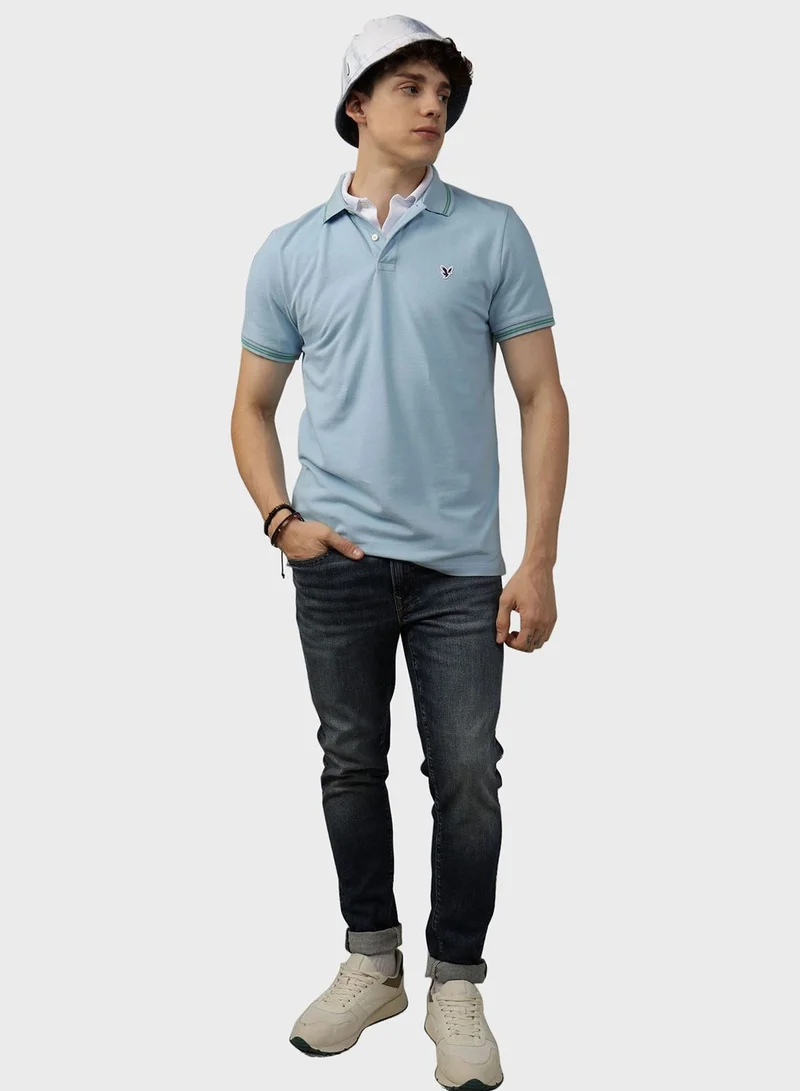 American Eagle Tipped Pique Polo