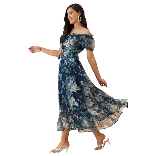 Rare Women's Regular Fit Fit and Flare Dress (EP7546F_Teal Blue XL) - Image 2