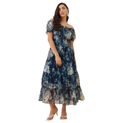 Rare Women's Regular Fit Fit and Flare Dress (EP7546F_Teal Blue XL) - Image 1