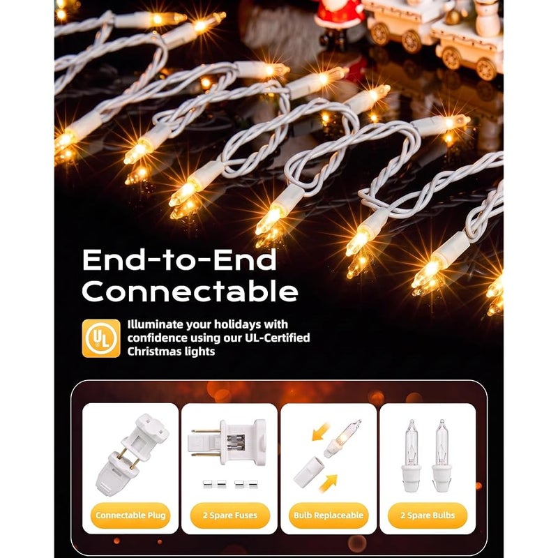 برايتاون Brightown Christmas Lights Outdoor 100 Count 20Ft String Lights for Indoor - Image 3