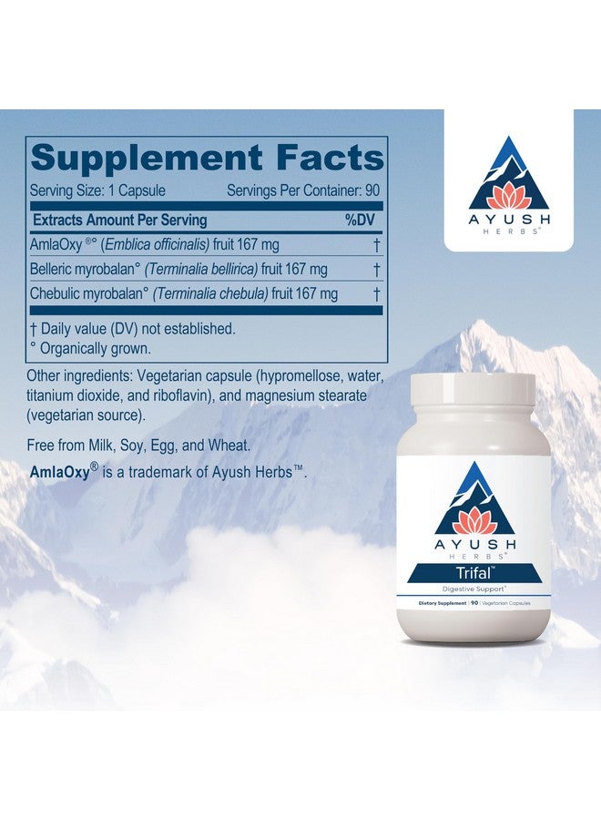 أيوش هيربس أيوش هيربز تريفال، مكمل غذائي لدعم الهضم للنساء والرجال، كبسولات للهضم، وصحة الأمعاء، وتعزيز مضادات الأكسدة، أعشاب ومكملات الأيورفيدا، 90 كبسولة نباتية - Image 5