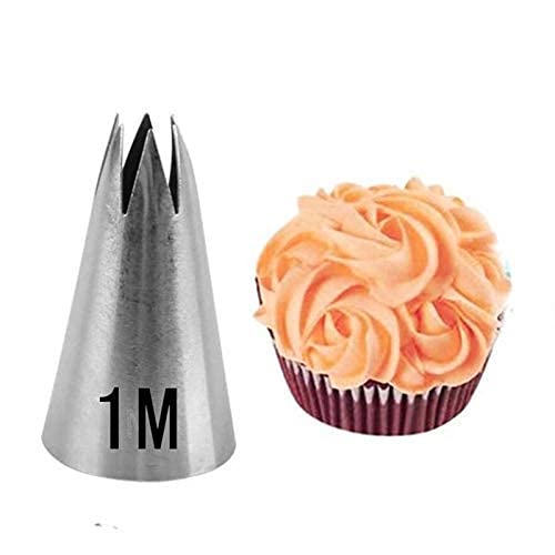 Kosh 1 M and 2D Icing Nozzle for Rose Flower Making Tip for Cake Decorating/Decoration Icing Nozzle Stainless Steel Nozzle Icing Tips Flower Reusable Nozzle (1 M & 2D, Medium) - Image 2