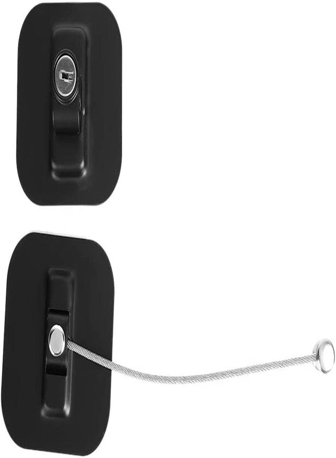 Olpad 1 Pcs Refrigerator Door Locks, Fridge Lock with 2 Keys Stainless Steel Strong Adhesive Lock Protect Baby Kid Safe for Windows Kitchen Cabinets Cupboard Refrigerator Drawer - Image 4