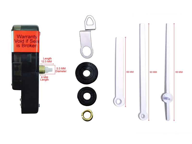 IIK COLLECTION Analogue Plastic Sweep/Silky Silent (NO Tic-Tic Sound) Quartz Movement Machine with White Hands Kit for Wall Clock (IIK-MOV-PL-019) - Image 4