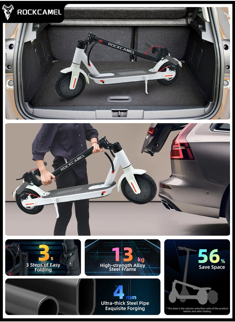 ROCKCAMEL - High-Performance Electric Kick Scooter with 350W Motor Speed of 25 km/h 8.5" Tires 20 km Long Range Dual Brakes Commuting Scooter for Adults and Teens LCD with Smart APP Connectivity - Image 1