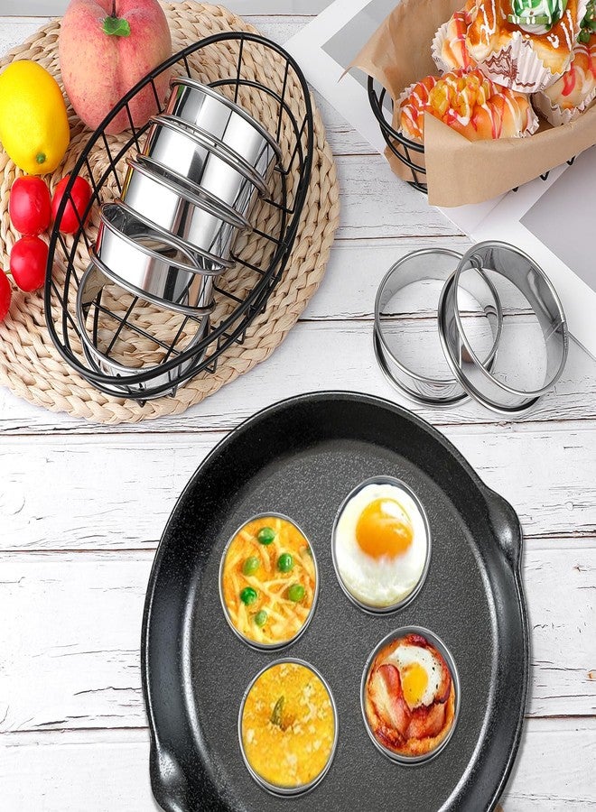Tobeelec 20 Pcs English Muffin Rings, Stainless Steel Crumpet Rings, Non Stick Double Rolled Muffin Ring for Baking Fluffy Muffins, Pancakes, Pastry, Omelette, Metal Round Ring Pastry Ring for Baking - Image 2
