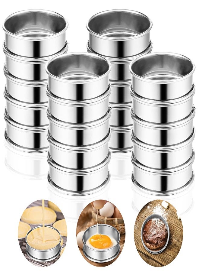 Tobeelec 20 Pcs English Muffin Rings, Stainless Steel Crumpet Rings, Non Stick Double Rolled Muffin Ring for Baking Fluffy Muffins, Pancakes, Pastry, Omelette, Metal Round Ring Pastry Ring for Baking - Image 1