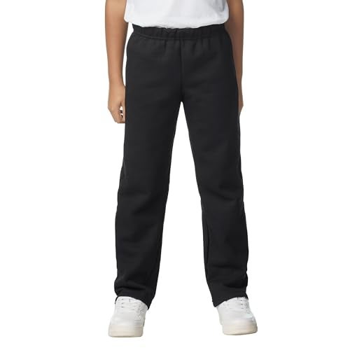 Gildan Youth Open Bottom Sweatpants, Style G18400B, Black, Medium - Image 1