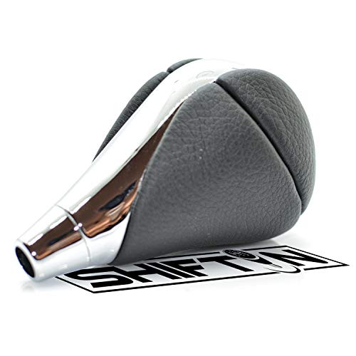 SHIFTIN Black Leather Chrome Gear Shift Knob Stick Shifter for Lexus ES300h ES350 GS300 GS350 GS430 GS450h GS460 is-F IS250 IS300 IS350 LS460 LS600h RX350 RX450h (Black Leather/Chrome) - Image 3