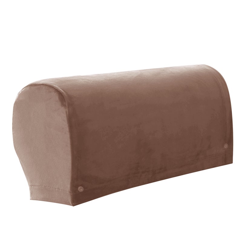 Elastic Silver Fox Velvet Sofa Armrest Cover Simple Solid Color Home Two-Piece All-Inclusive Sofa Protective Cover - Image 1