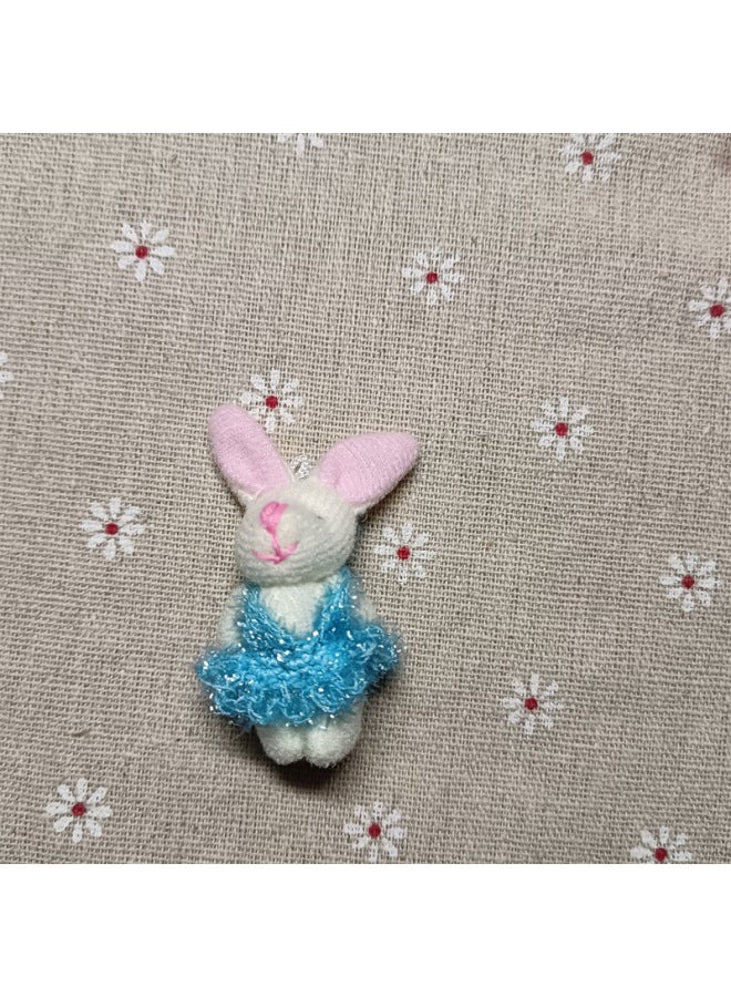 Plush Doll Joint Sweater Bear Rabbit Naked Bear Necklace Mobile Phone Accessories Accessories Accessories Gift Wholesale-Color:Suitable For 4.5cm Bears And Rabbits. Only Blue Woolen Skirts Are Sold (not Rabbits)-Height:Single Price - Image 1