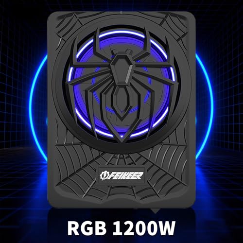 Feikeer NEW 10" 1200W Subwoofer,RGB Slim Underseat Car Subwoofer and Amp Package.Under Seat Subwoofers with Amp,Individual Control for Low Pass/Gain/Boost Bass.Deep Bass Perfect for Truck/SUV/Jeep/MPV - Image 2