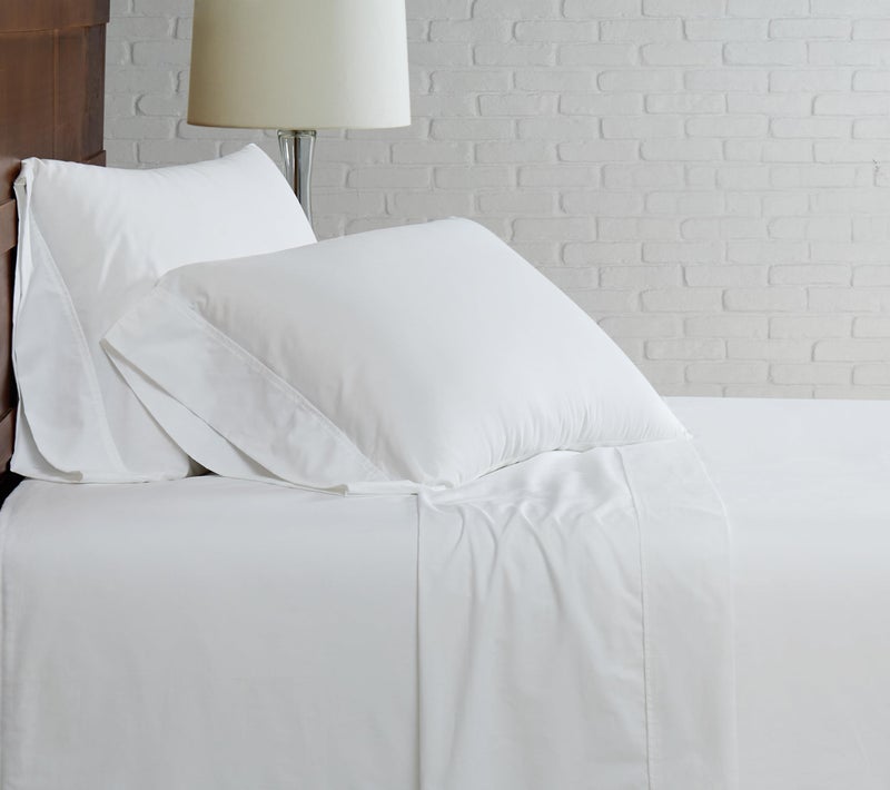 CANNON Solid Percale 200 Thread Count Sheet Sets White 100 Cotton 4Piece King Sheet Set Solid Color Themed Adult Bedding OekoTEX Certified - Image 2