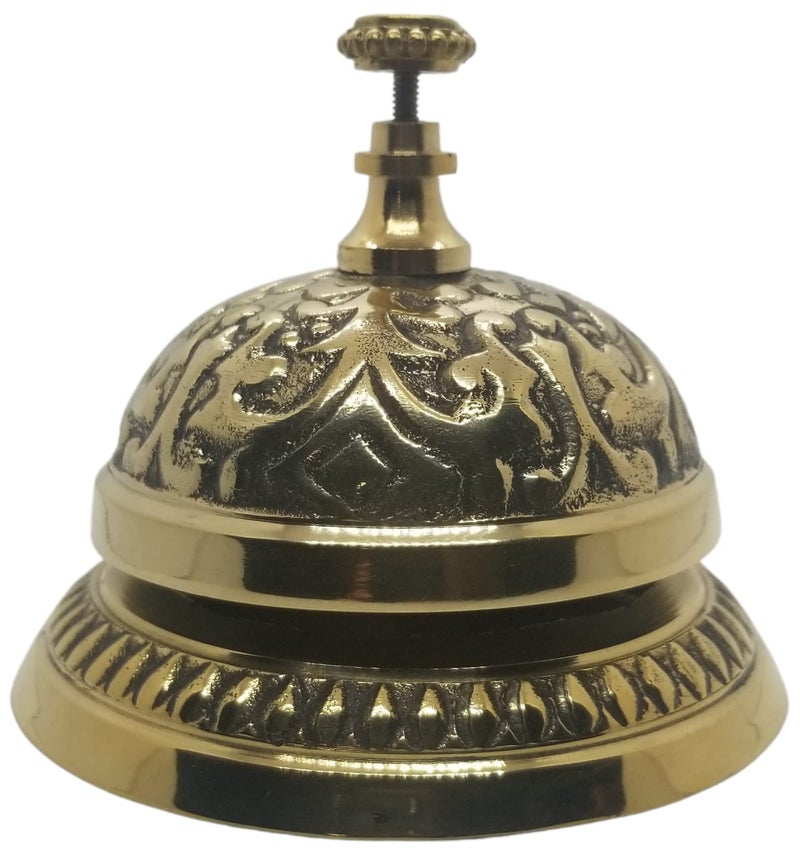 Upper Deck Solid Brass Victorian Style Service Desk Bell - Image 1