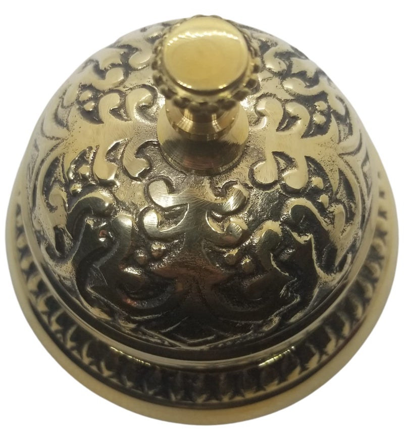 Upper Deck Solid Brass Victorian Style Service Desk Bell - Image 2