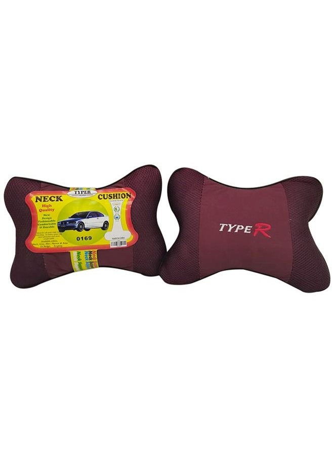 Type R 2-Piece Universal Car Seat Headrest Cushion  - Image 1