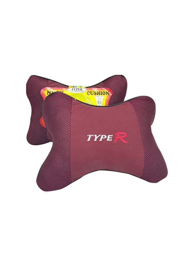 Type R 2-Piece Universal Car Seat Headrest Cushion  - Image 2