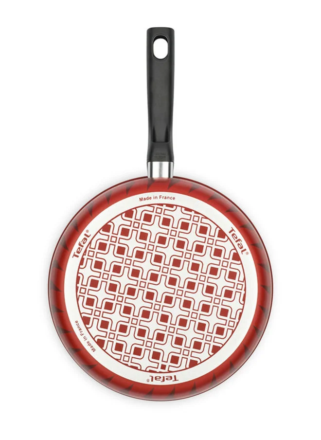 تيفال Tempo Flame Non-Stick Sautepan With Stainless Steel Lid Red 26 cm