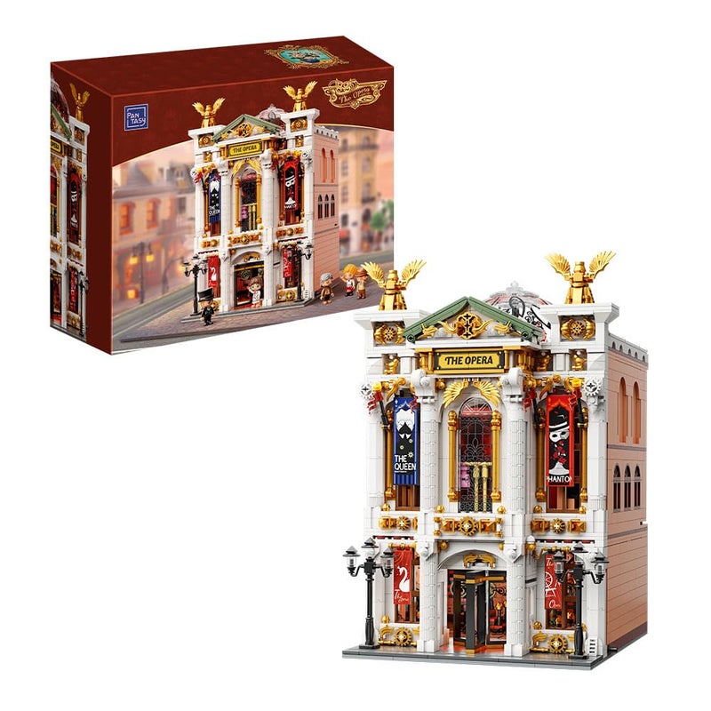 PANTASY Vintage European Grand Theater Building Set-Modular Model with Crystal Chandelier, Transparent Dome&Expandable Street Scenes Retro Collectible Theater Architecture for Adults &Home DÃ©cor Gift - Image 1