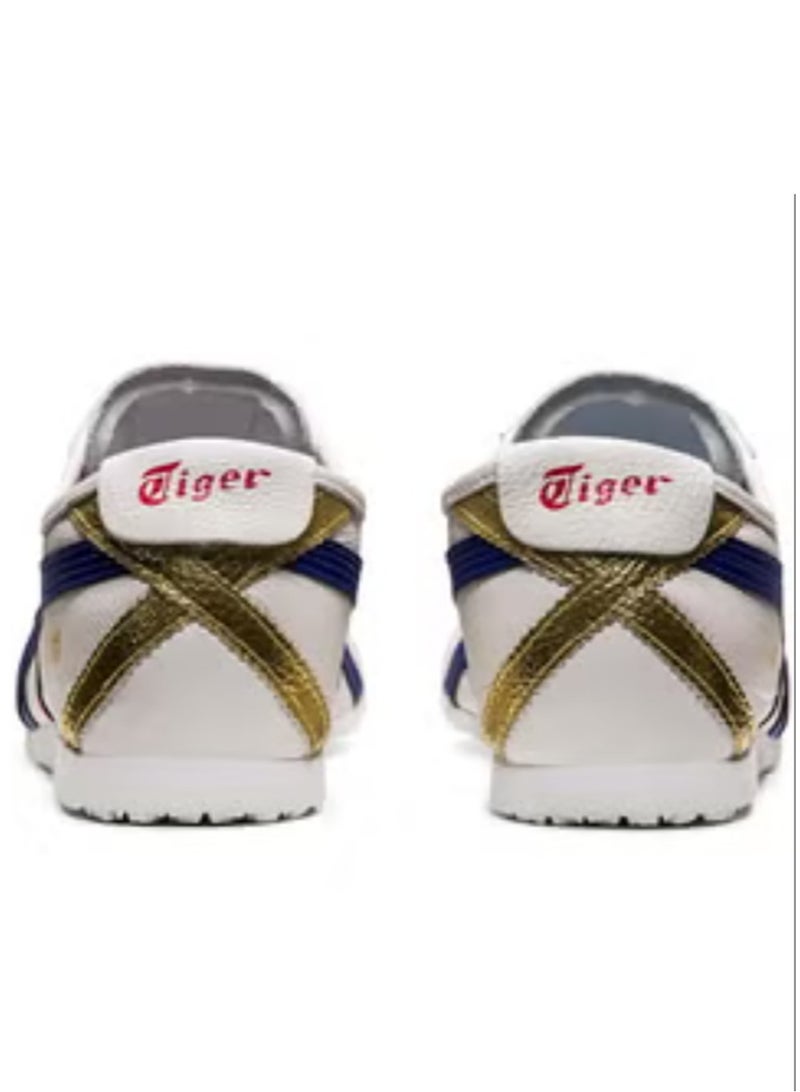 Tiger Mexico 66 Unisex Training Shoes White Gold Blue - Image 2