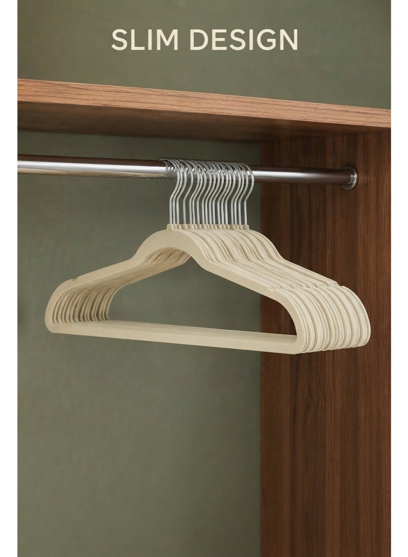 BLOOMING TIME 100-Pack Velvet Hangers, Non-Slip Slim Clothes Hangers with 360° Swivel Hooks, Shoulder Notches & Trouser Bar for Shirts, Dresses, Jackets and Pants - Image 4